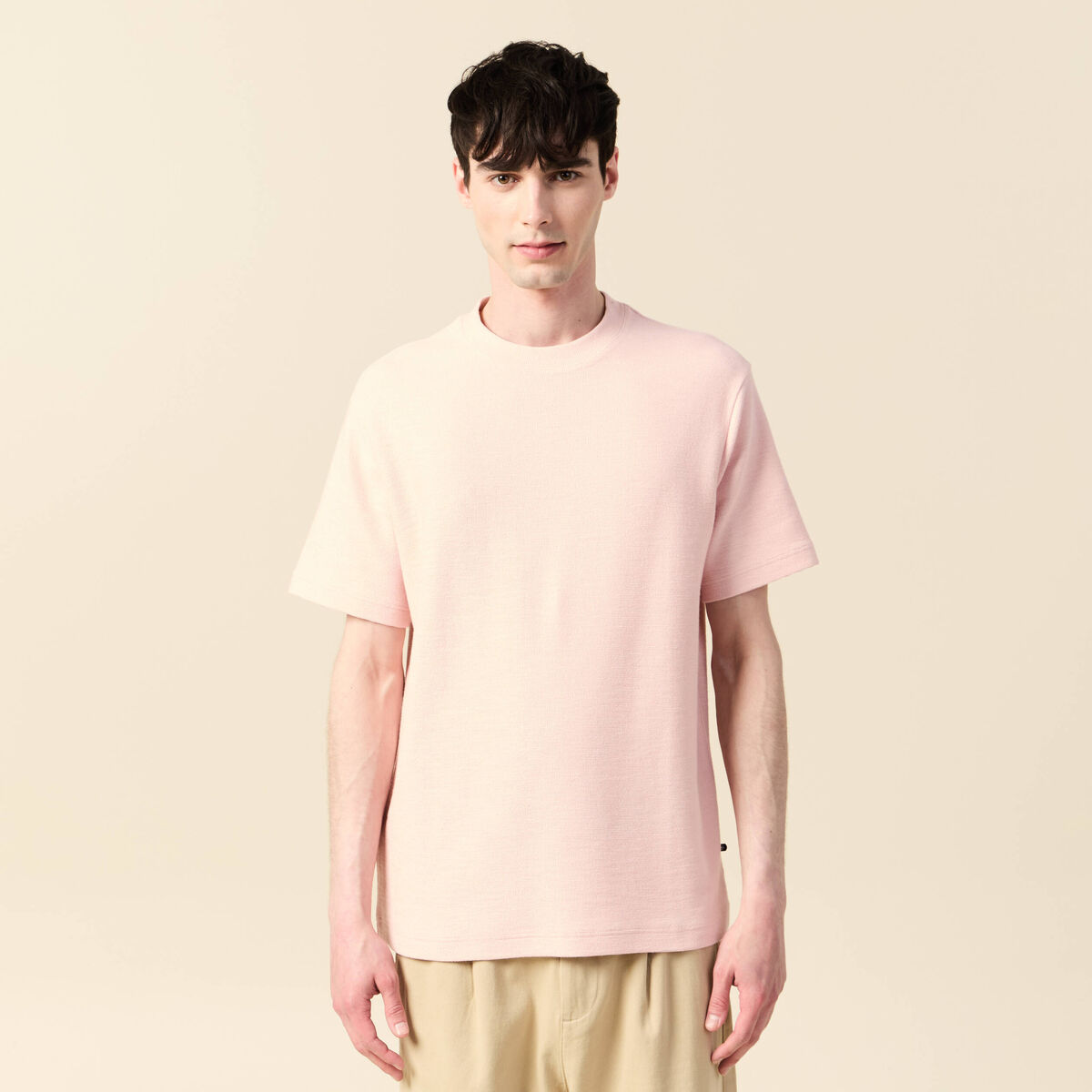 T-shirt manches courtes rose clair homme