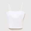 D&eacute;bardeur ajust&eacute; cropped d&eacute;collet&eacute; blanc femme