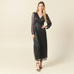 Robe longue fils métallisés noir femme