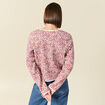 Cardigan droit court manches longues orange corail femme