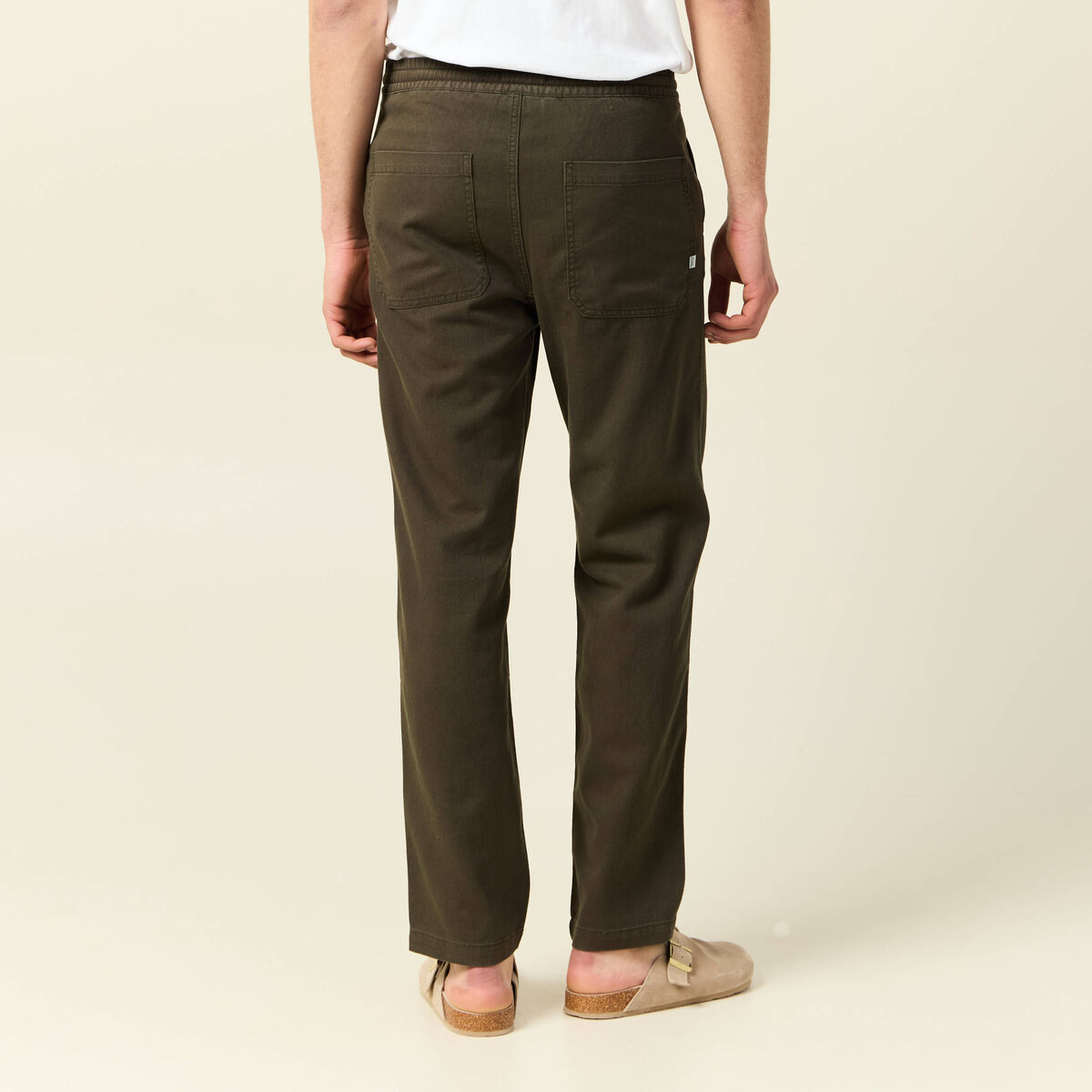 Pantalon chino vert kaki homme