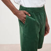 Bermuda en velours vert homme