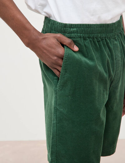 Bermuda en velours vert homme
