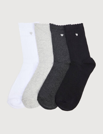 Lot de 4 paires de chaussettes noir femme