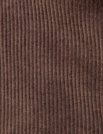 Pantalon droit en velours longueur 32 marron fonc&eacute; homme