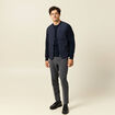 Pull col rond bleu marine homme