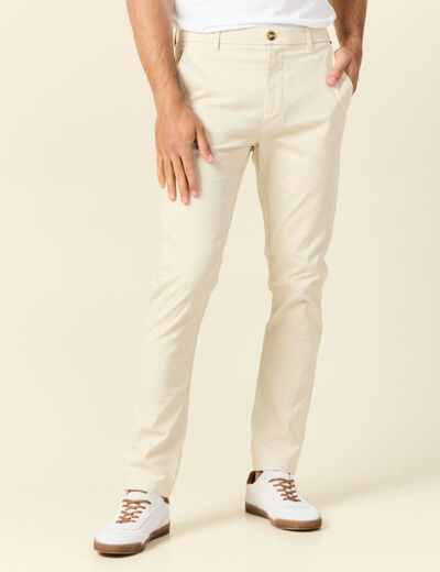 Pantalon chino longueur 32 sable homme