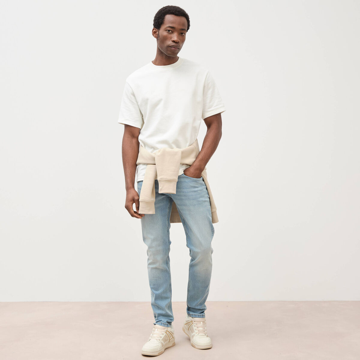 Jeans slim 5 poches longueur 32 denim used homme