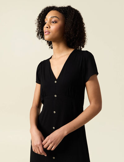 Robe longue droite noir femme