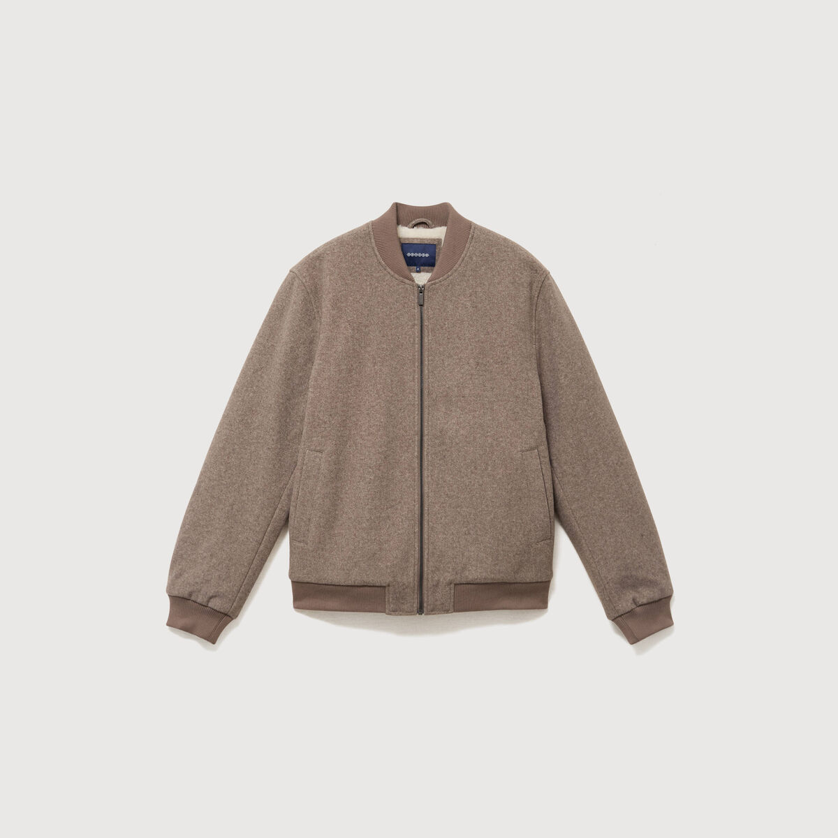 Blouson doubl&eacute; manches longues taupe homme