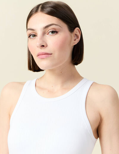 D&eacute;bardeur 2 en 1 avec brassi&egrave;re int&eacute;gr&eacute;e blanc femme
