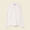 Polo manches longues en coton ecru homme