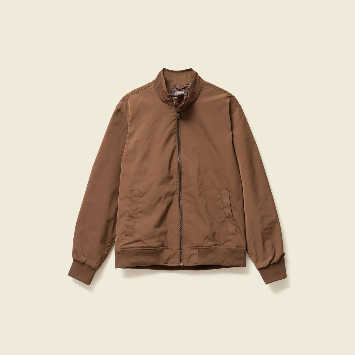 Blouson zipp&eacute; col montant marron homme