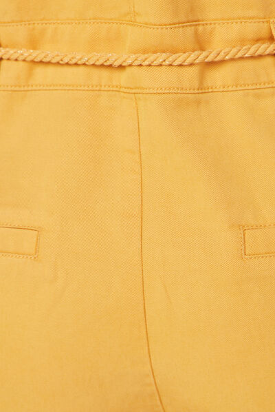 Combishort ceinturée jaune femme