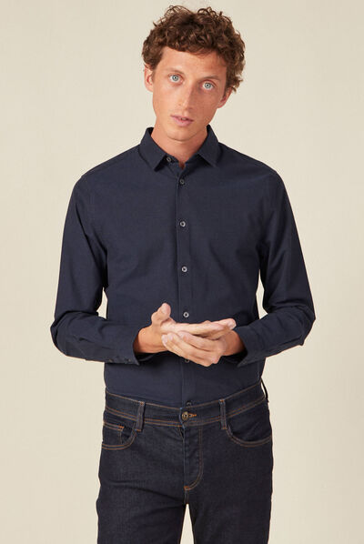 Chemise éco-responsable bleu foncé homme
