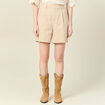 Bermuda droit taille haute beige femme
