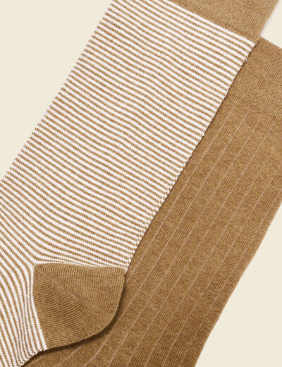 Lot 2 paires chaussettes marron homme