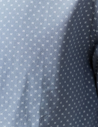 Chemise en coton manches longues bleu marine homme
