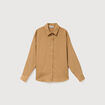 Chemise manches longues fluide camel femme