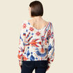 Pull manches longues col en V creme femme