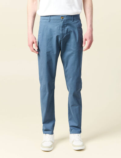 Pantalon chino slim bleu foncé homme