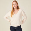 Pull manches longues ecru femme