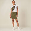 Jupe droite avec poches vert kaki femme