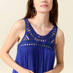 Robe évasée poitrine crochet bleu violet femme