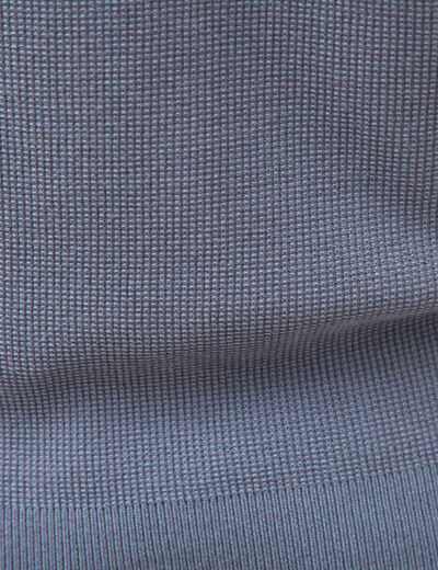 Pull droit col polo manches longues bleu gris homme