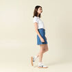 Jupe trapèze en jean denim stone femme