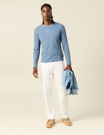T-shirt manches longues bleu gris homme