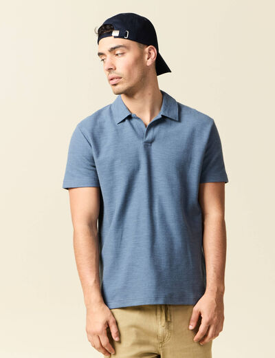 Polo manches courtes bleu foncé homme
