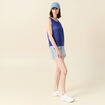 Débardeur sans manches ajouré bleu violet femme