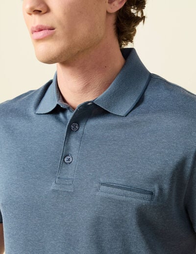 Polo manches courtes bleu gris homme