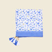 Foulard à pampilles bleu electrique femme