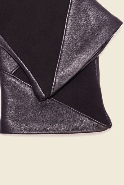 Gants en cuir noir femme