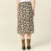 Jupe midi droite fendue noir femme