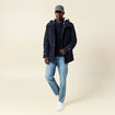 Parka &agrave; capuche bleu marine homme