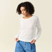 Gilet manches longues blanc femme
