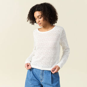 Gilet manches longues blanc femme