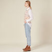 Pull sans manches ajouré creme femme