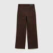 Pantalon wide leg taille standard marron femme