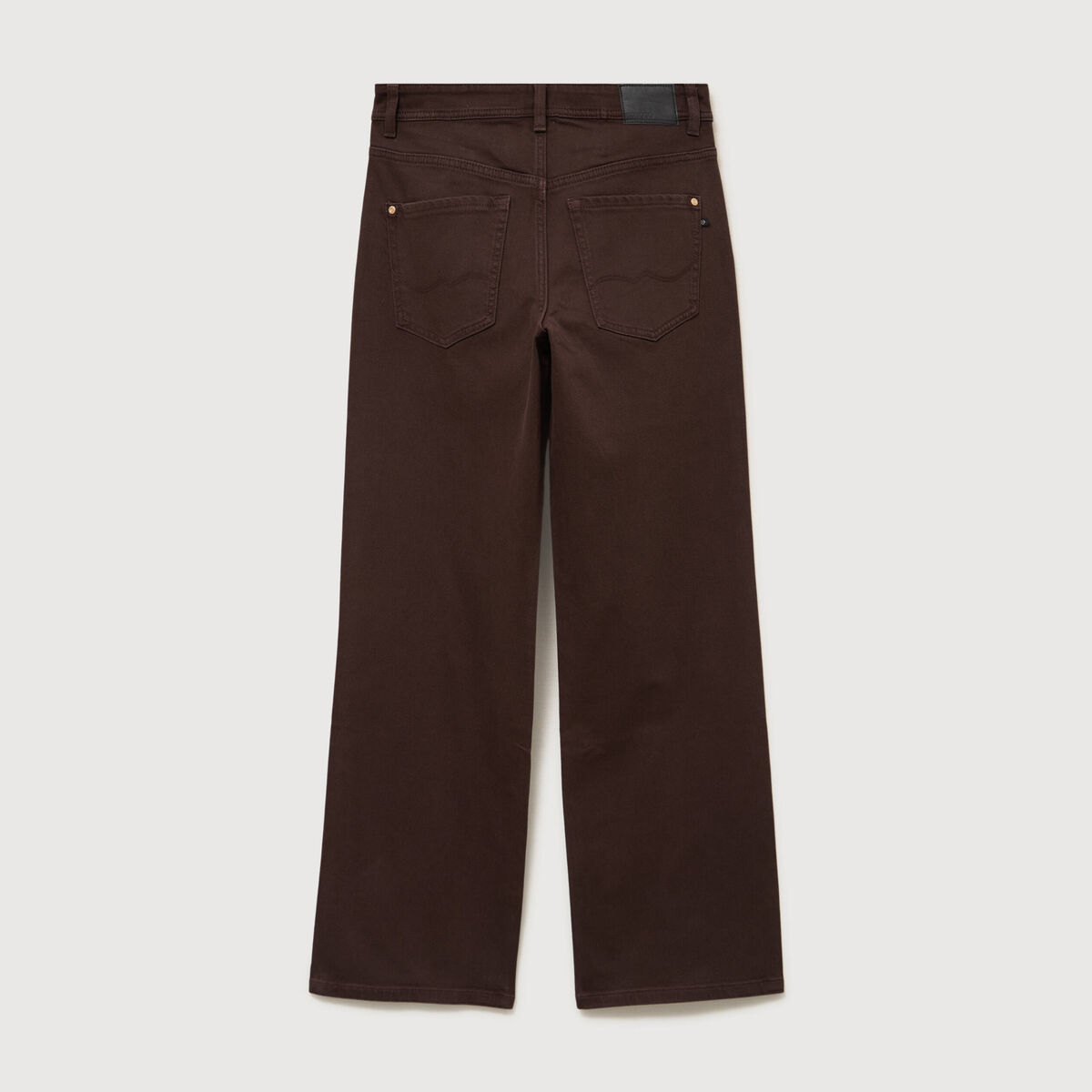 Pantalon wide leg taille standard marron femme
