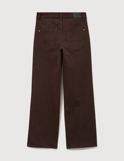 Pantalon wide leg taille standard marron femme