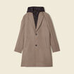 Manteau avec capuche amovible vert kaki homme