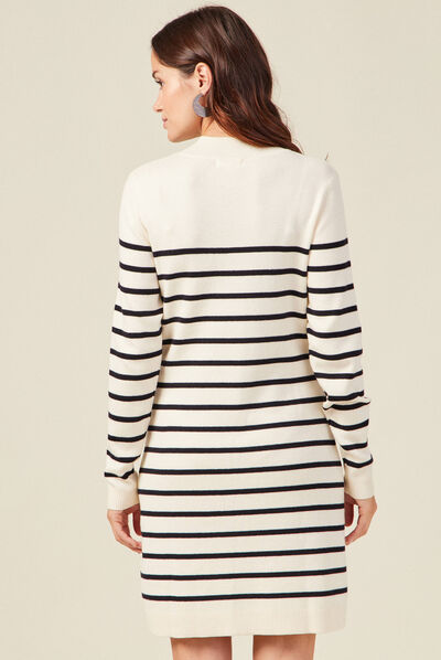 Robe pull éco-responsable ecru femme