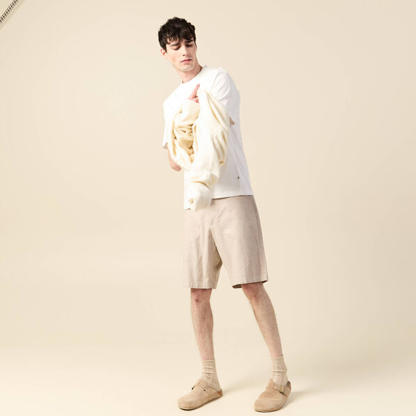 Bermuda droit beige homme