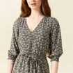 Robe &eacute;vas&eacute;e fluide manches 3/4 noir femme