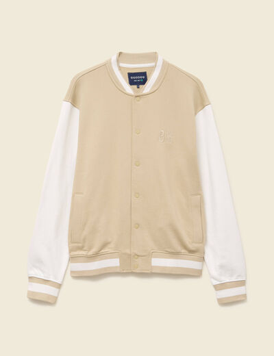 Veste sweat manches longues ecru homme