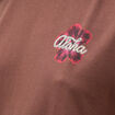 T-shirt droit en coton manches courtes marron cognac femme
